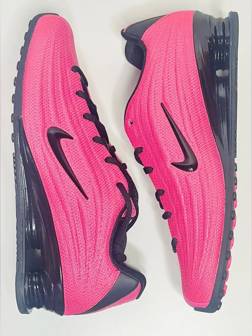 Nike Women’s Shox Pink Running Sneakers with Black Accents